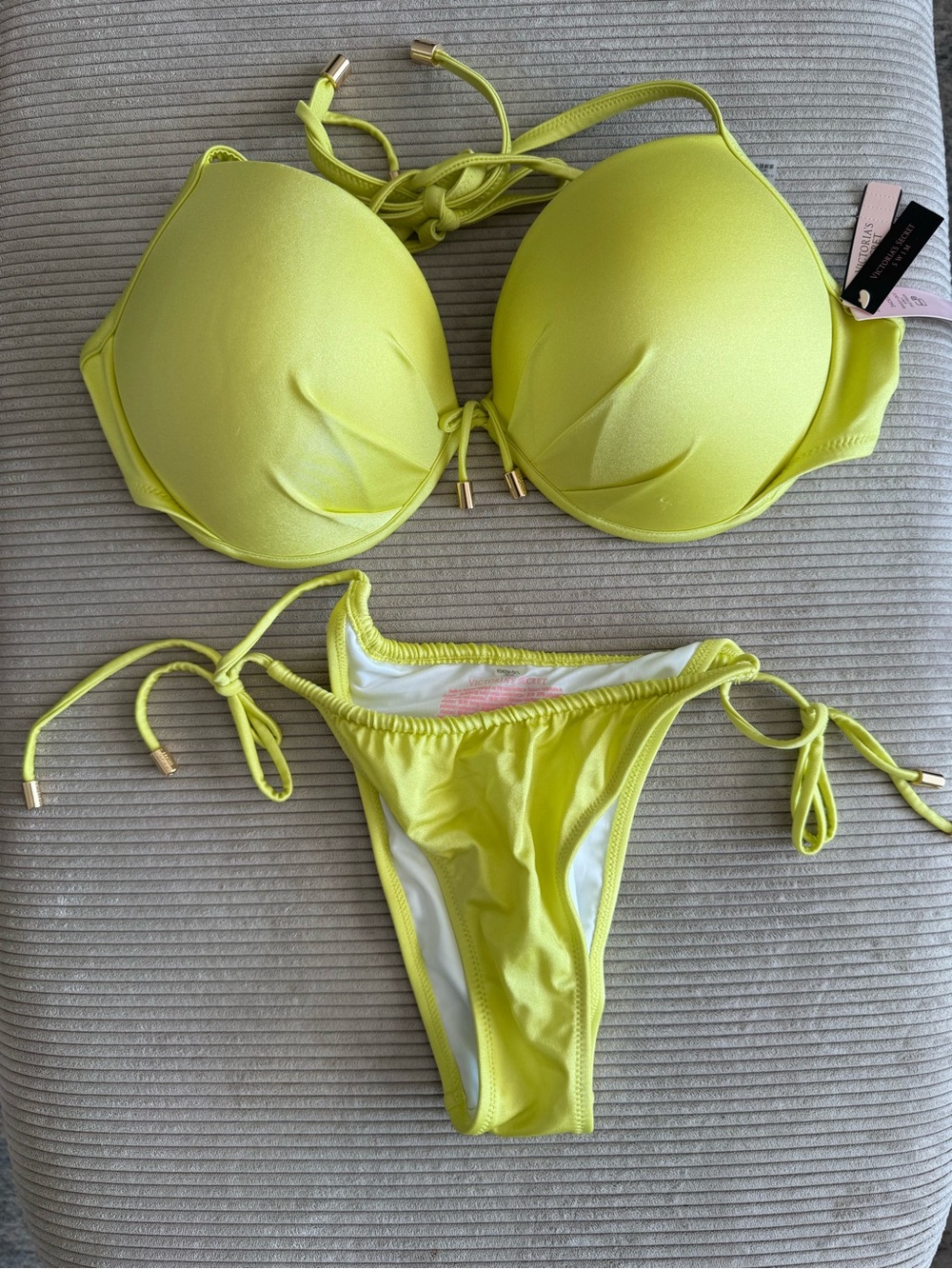 NWT - Victoria's Secret Neon Lime Push-Up Bikini Set
